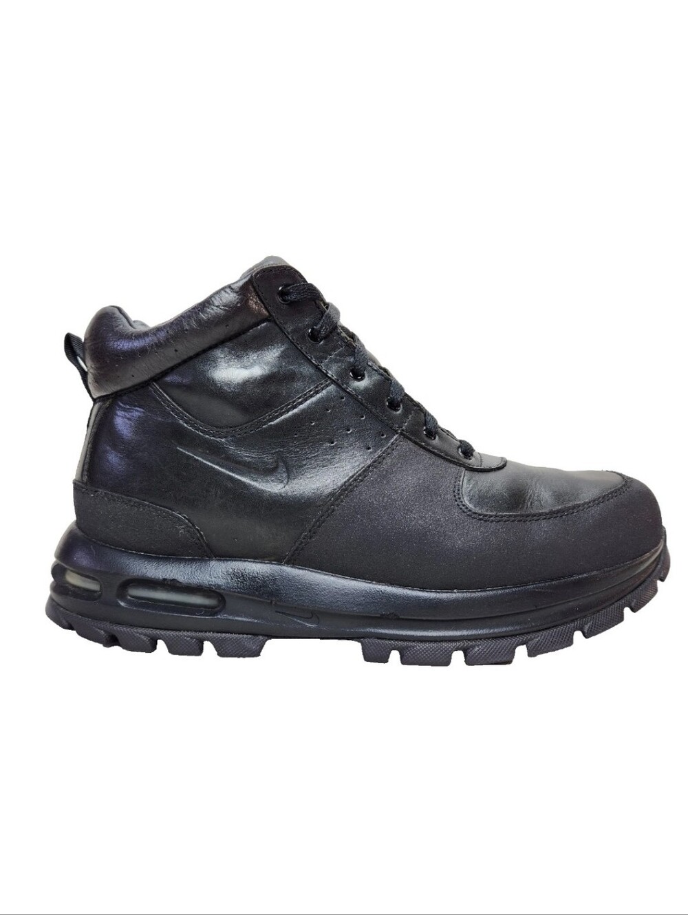 NIKE ACG Goaterra 2.0 Boots Sz 11.5 Triple Black Waterproof Hikers 365970-090
